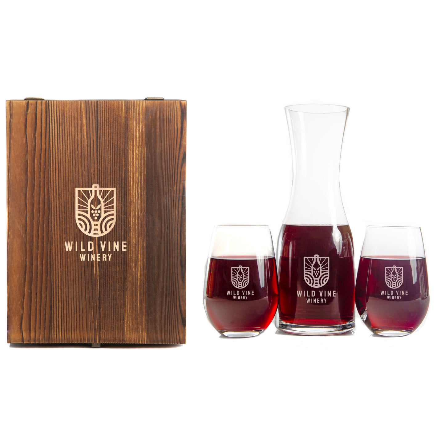 Wine Decanter & 2 Wine Glasses - Box Set