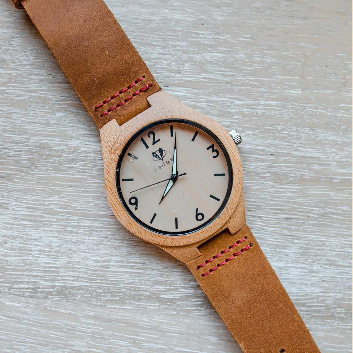 Branded Bamboo Tailored Watch - Front View