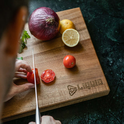 Branded Chopping Block chopping vegetables